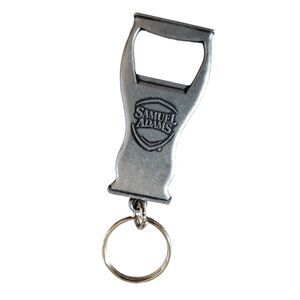 Samuel Adams Bottle Opener Key Chain Silver Tone Metal Brewerana Boston Brewery